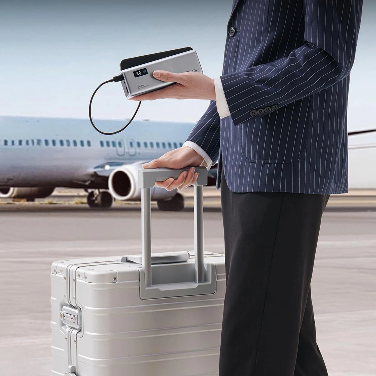 Zewnętrzna bateria Cuktech P+ No.15, 20000mAh, 150W, QC + PD, 1 x USB-A - 2 x USB-C, Szara CUKPB200GLBK