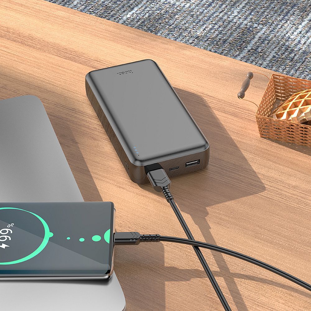 Powerbank HOCO J100A, 20000mAh, 10W, 2 x USB-A, Czarny