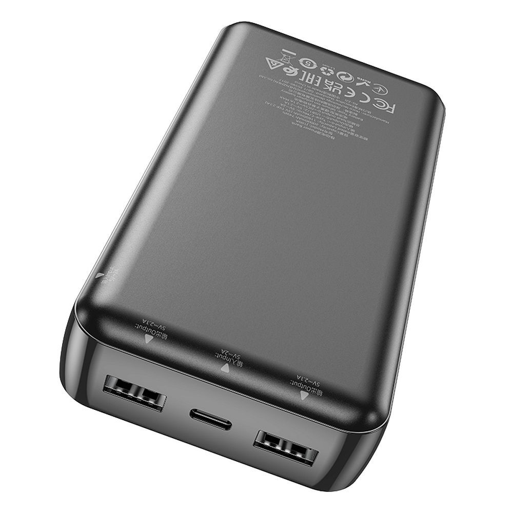 Powerbank HOCO J100A, 20000mAh, 10W, 2 x USB-A, Czarny