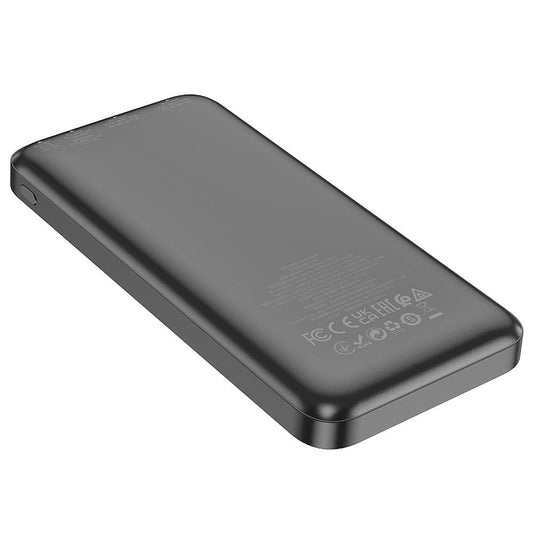 Zewnętrzna bateria HOCO J101, 10000mAh, 22.5W, QC + PD, 1 x USB-C - 2 x USB-A, Czarna