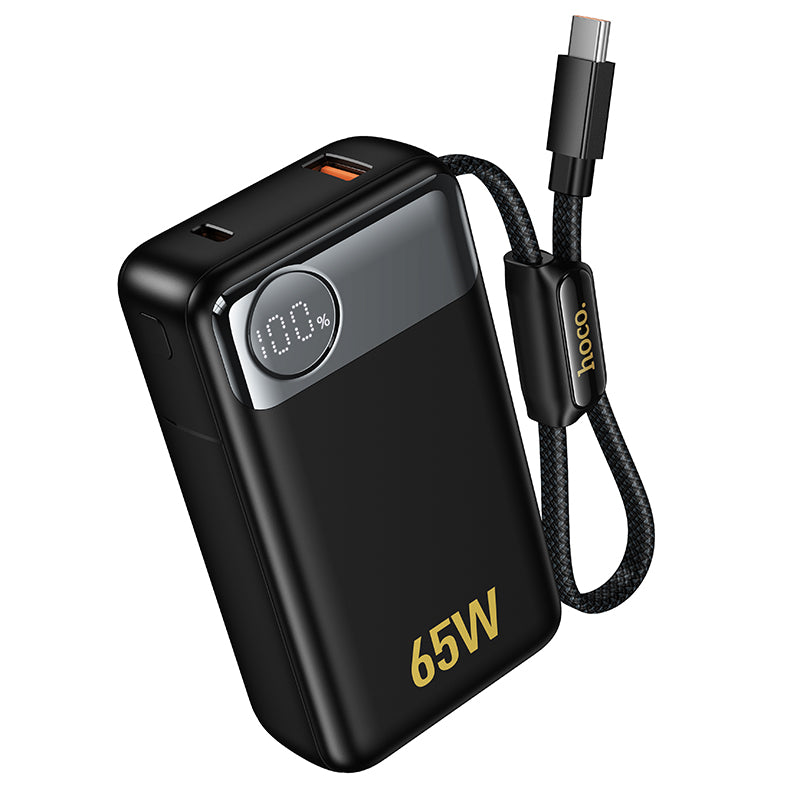 Powerbank HOCO Q53, 12000mAh, 65W, QC + PD, 1 x USB-A - 2 x USB-C, Czarny