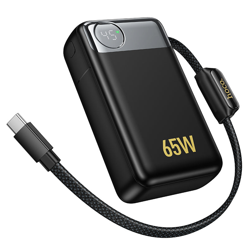 Powerbank HOCO Q53, 12000mAh, 65W, QC + PD, 1 x USB-A - 2 x USB-C, Czarny