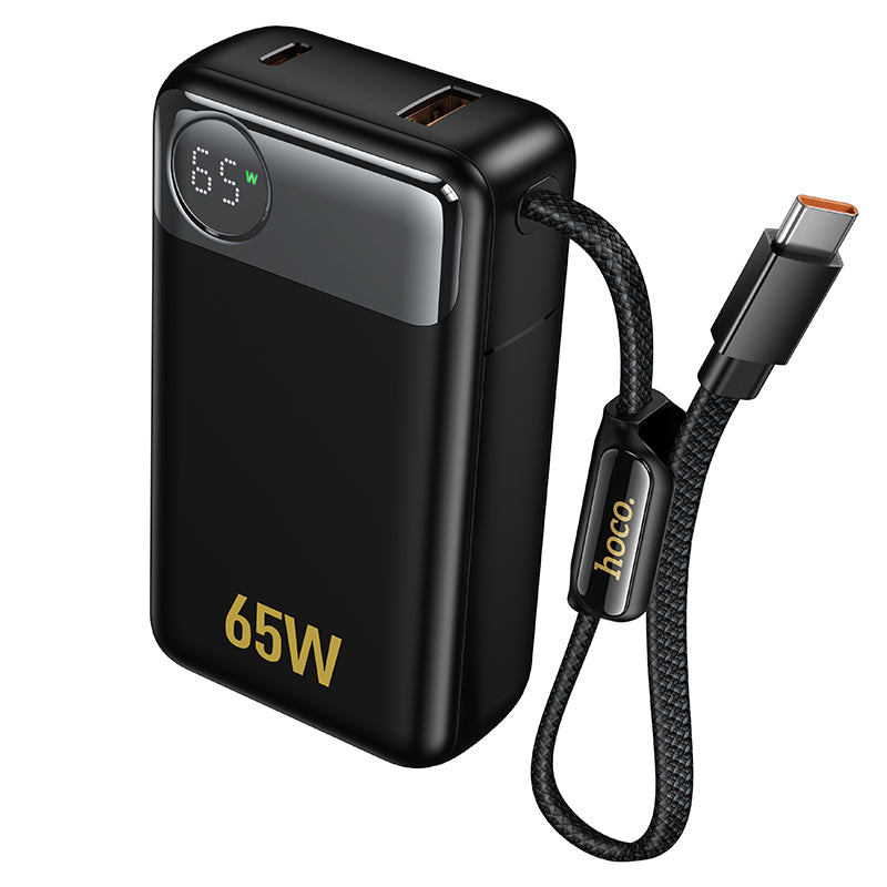 Powerbank HOCO Q53, 12000mAh, 65W, QC + PD, 1 x USB-A - 2 x USB-C, Czarny