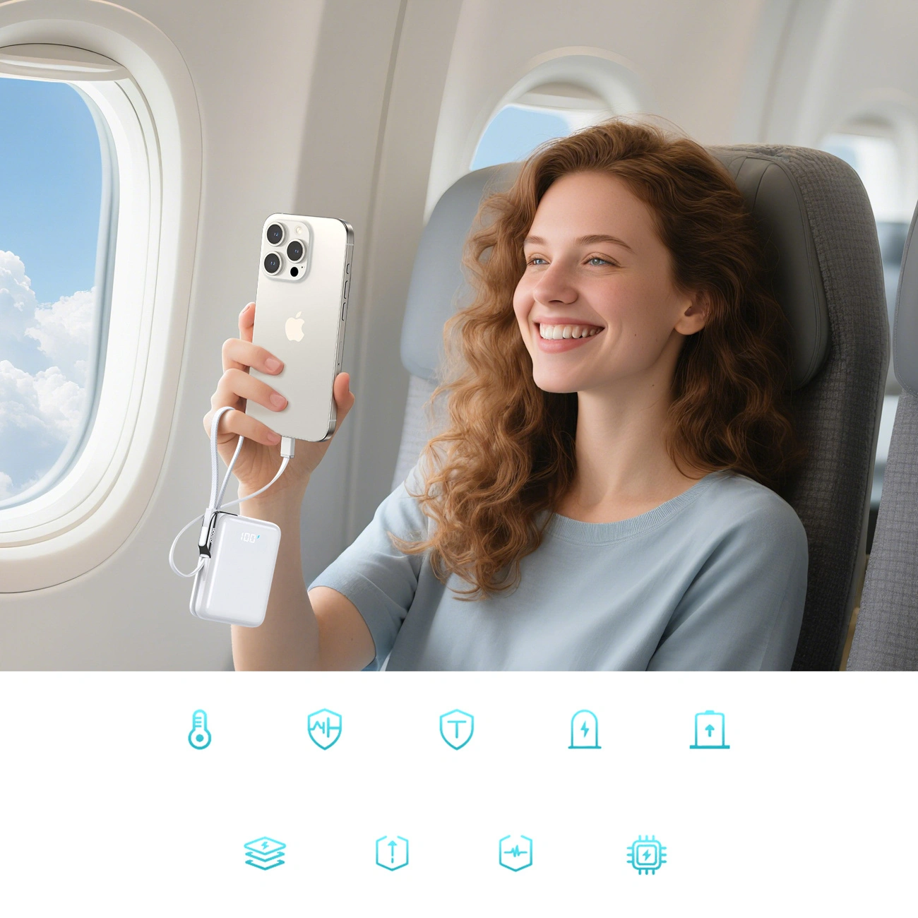 Zewnętrzna bateria Joyroom JR-PBF27 Pro, 10000mAh, 30W, QC + PD, 1 x Lightning - 2 x USB-C, Biała