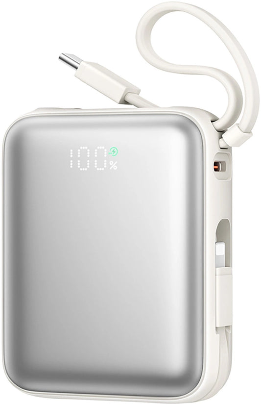 Zewnętrzna bateria Joyroom JR-PBF27, 10000mAh, 22.5W, PD, 1 x Lightning - 2 x USB-C, Biała