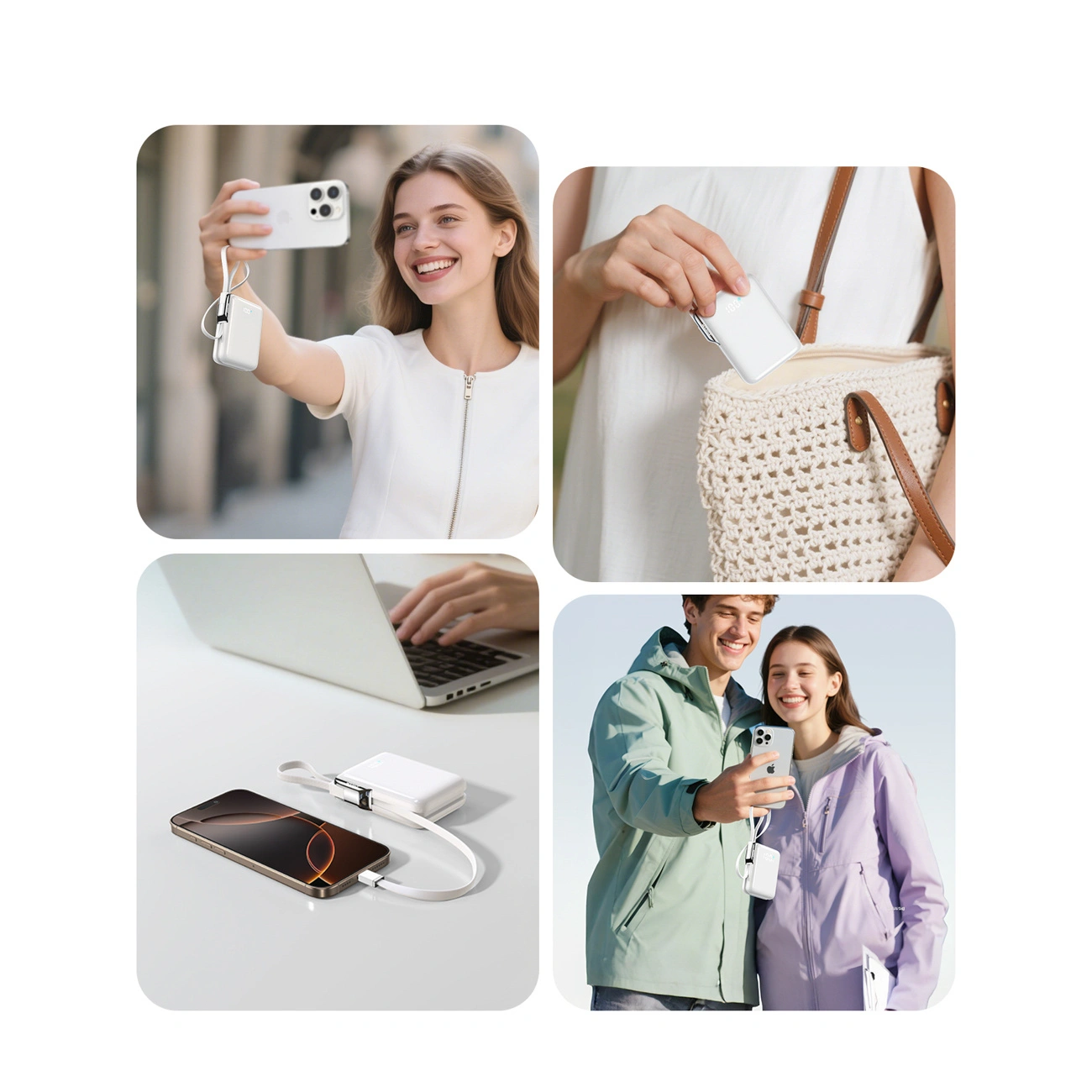 Zewnętrzna bateria Joyroom JR-PBF27 Pro, 10000mAh, 30W, QC + PD, 1 x Lightning - 2 x USB-C, Biała