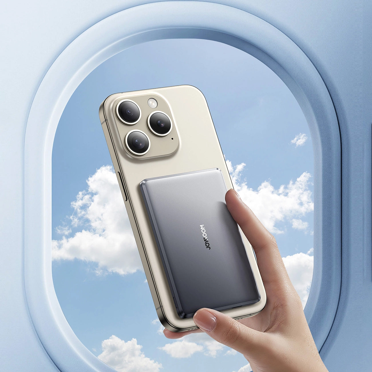 Joyroom JR-PBM08 Wireless External Battery, 5000mAh, 20W, PD + FQI, 1 x QI - 1 x USB-C, Grey