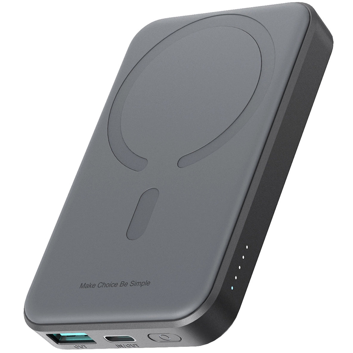 Zewnętrzna bateria bezprzewodowa Joyroom JR-W020 Mini, 5000mAh, 20W, QC + PD + FQI, 1 x QI - 1 x USB-A - 1 x USB-C, Czarna
