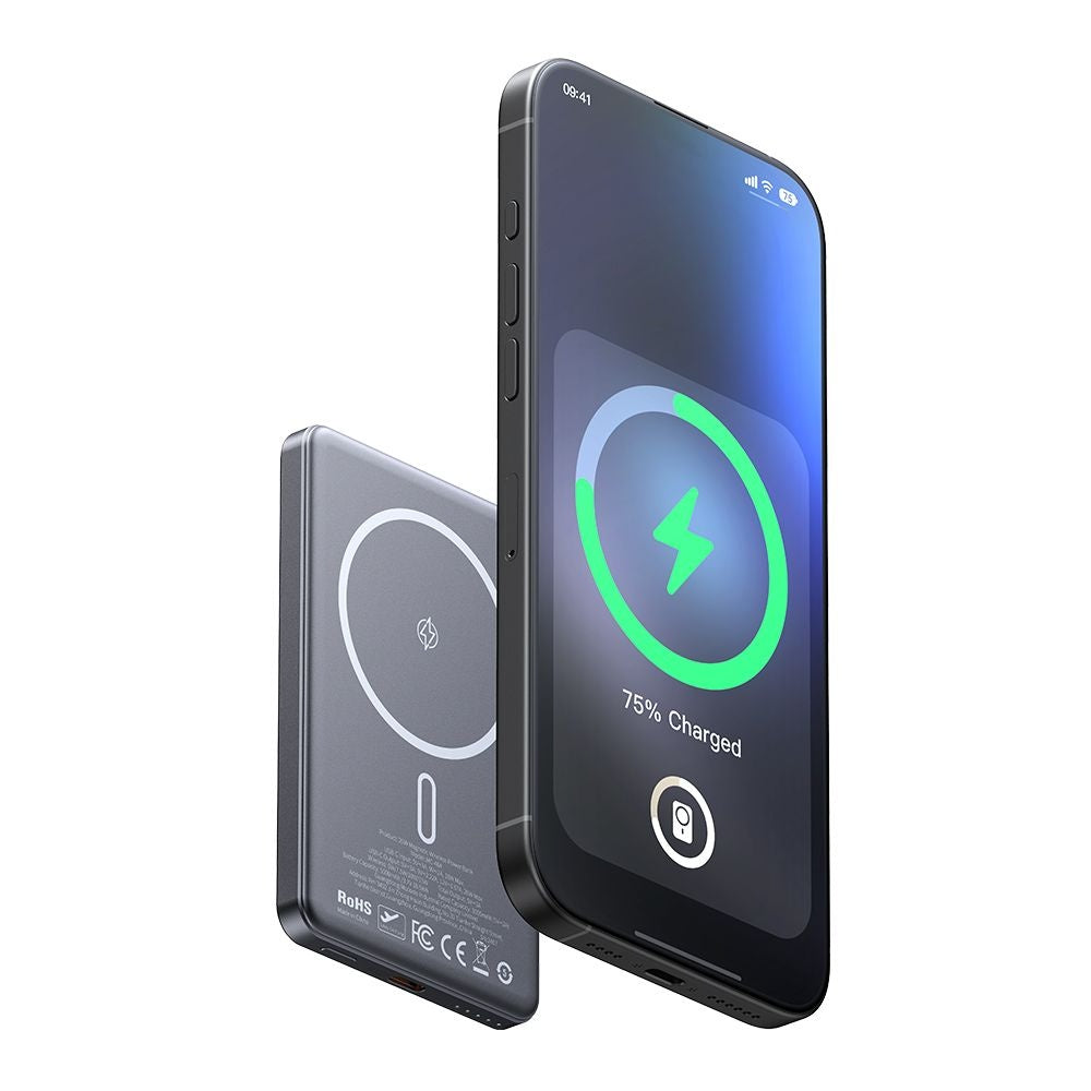 Zewnętrzna bateria bezprzewodowa McDodo MC-4641 Meta, 5000mAh, 20W, PD + FQI, 1 x QI - 1 x USB-C, Czarna