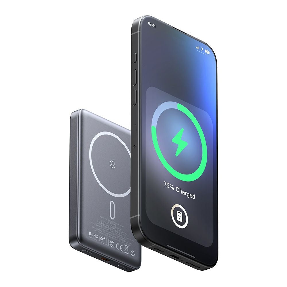 Zewnętrzna bateria bezprzewodowa McDodo MC-4651 Meta, 10000mAh, 20W, PD + FQI, 1 x QI - 1 x USB-C, Czarna