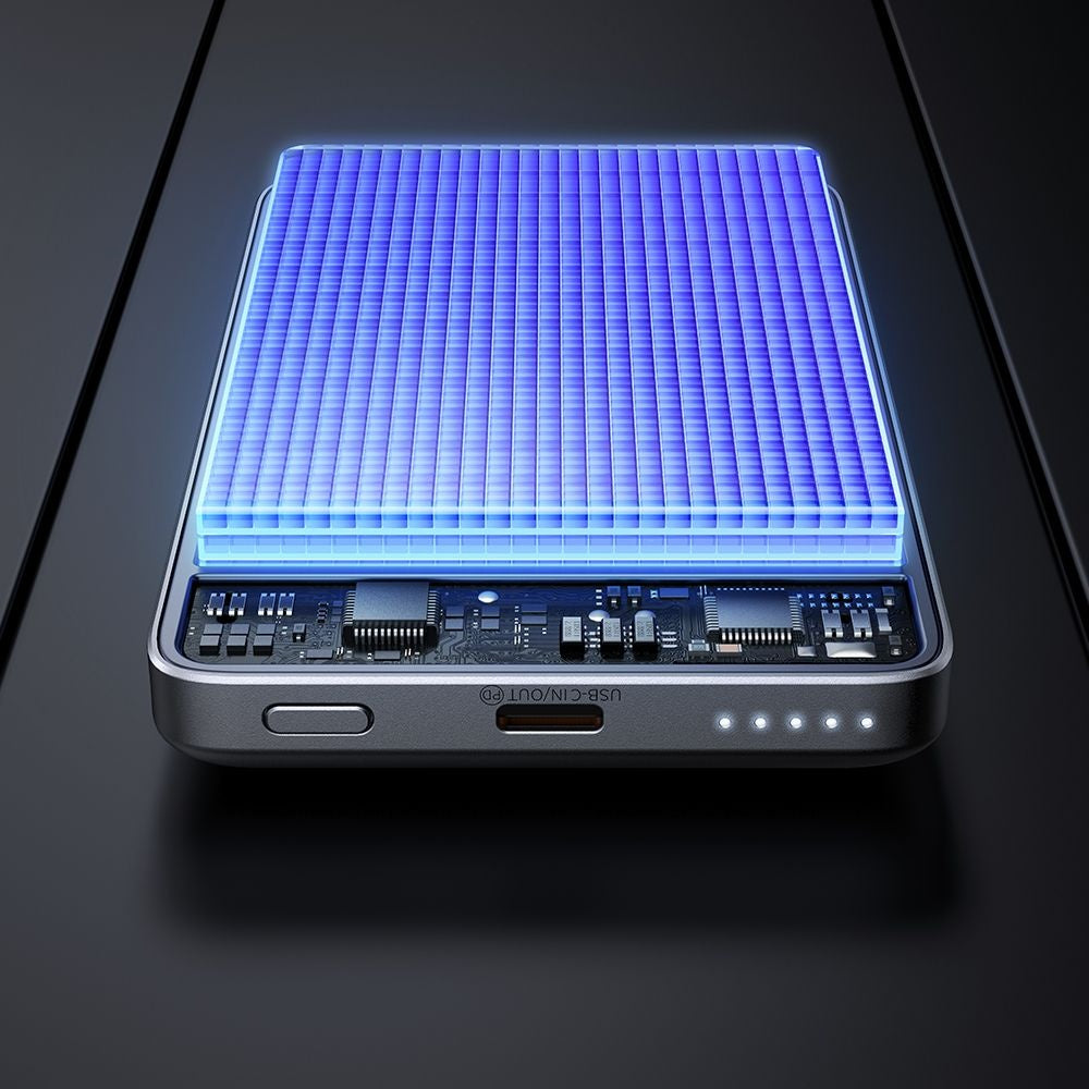 Zewnętrzna bateria bezprzewodowa McDodo MC-4651 Meta, 10000mAh, 20W, PD + FQI, 1 x QI - 1 x USB-C, Czarna