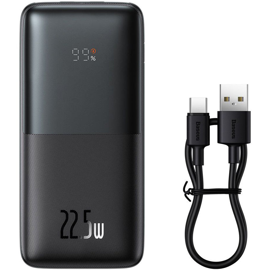 Zewnętrzna bateria Baseus Bipow Pro, 10000mAh, 22.5W, QC + PD, 1 x USB-C - 2 x USB-A, Czarna PPBD040001