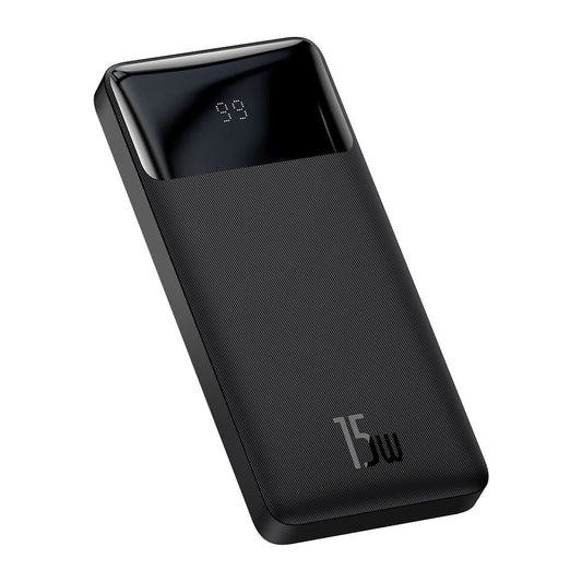 Bateria zewnętrzna Baseus Bipow, 10000 mAh, 15 W, 1 x USB-C - 2 x USB-A, czarna PPBD050001