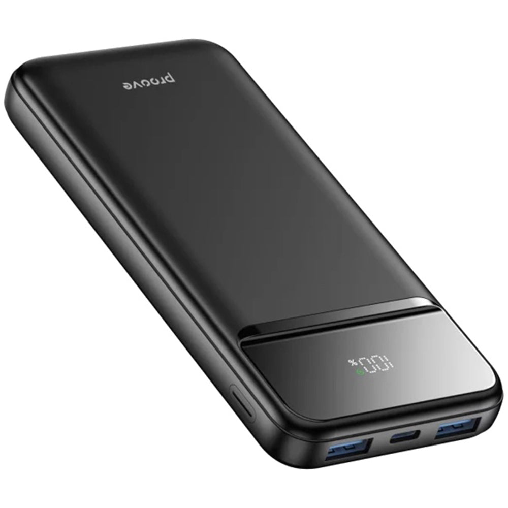 Zewnętrzna bateria Proove Illuminator 2, 10000mAh, 22.5W, QC + PD, 2 x USB-A - 1 x USB-C, Czarna PBIP10212201
