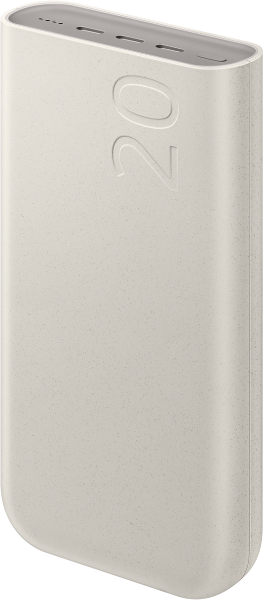 Bateria zewnętrzna Samsung, 20000 mAh, 45 W, PD, 3 x USB-C, beżowa EB-P4520XUEGEU