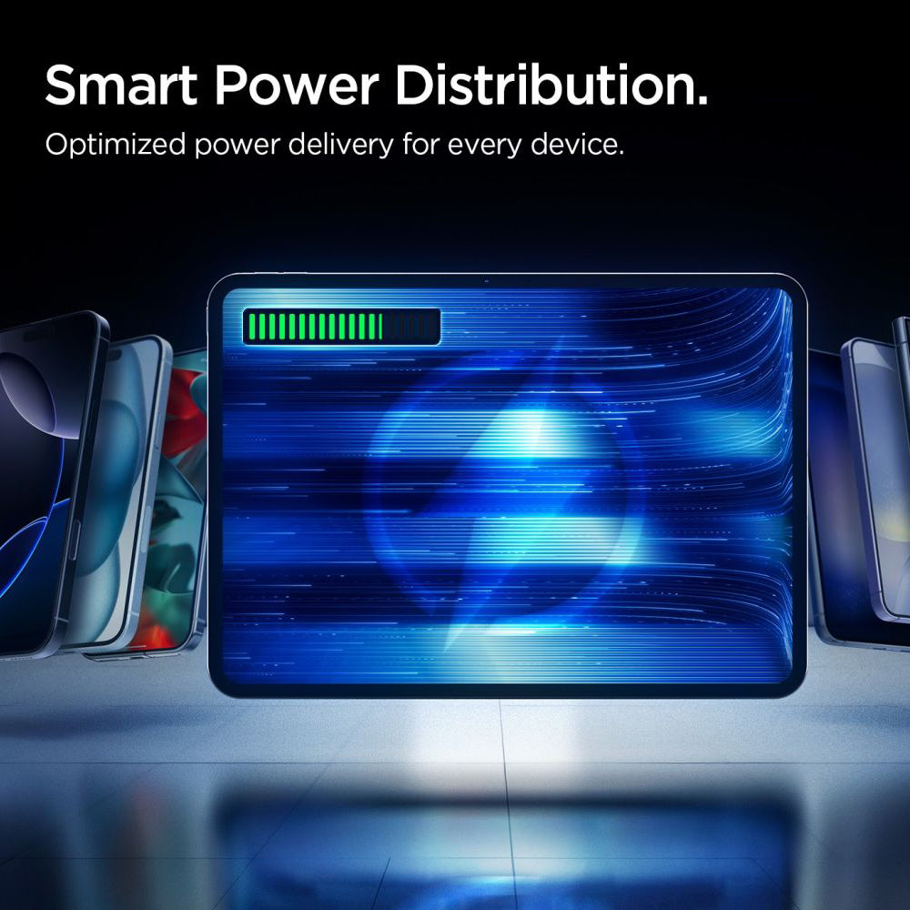 Zewnętrzna bateria Spigen Essential, 10000mAh, 22.5W, QC + PD, 1 x USB-A - 2 x USB-C, Czarna