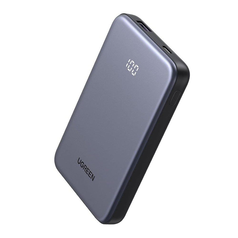 Zewnętrzna bateria UGREEN 75131B, 10000mAh, 22.5W, QC + PD, 1 x USB-A - 1 x USB-C, Szara