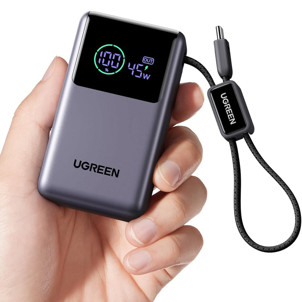 Powerbank UGREEN Nexode Pro PB727 (85301B), 10000mAh, 55W, QC + PD, 1 x USB-A - 2 x USB-C, Szary