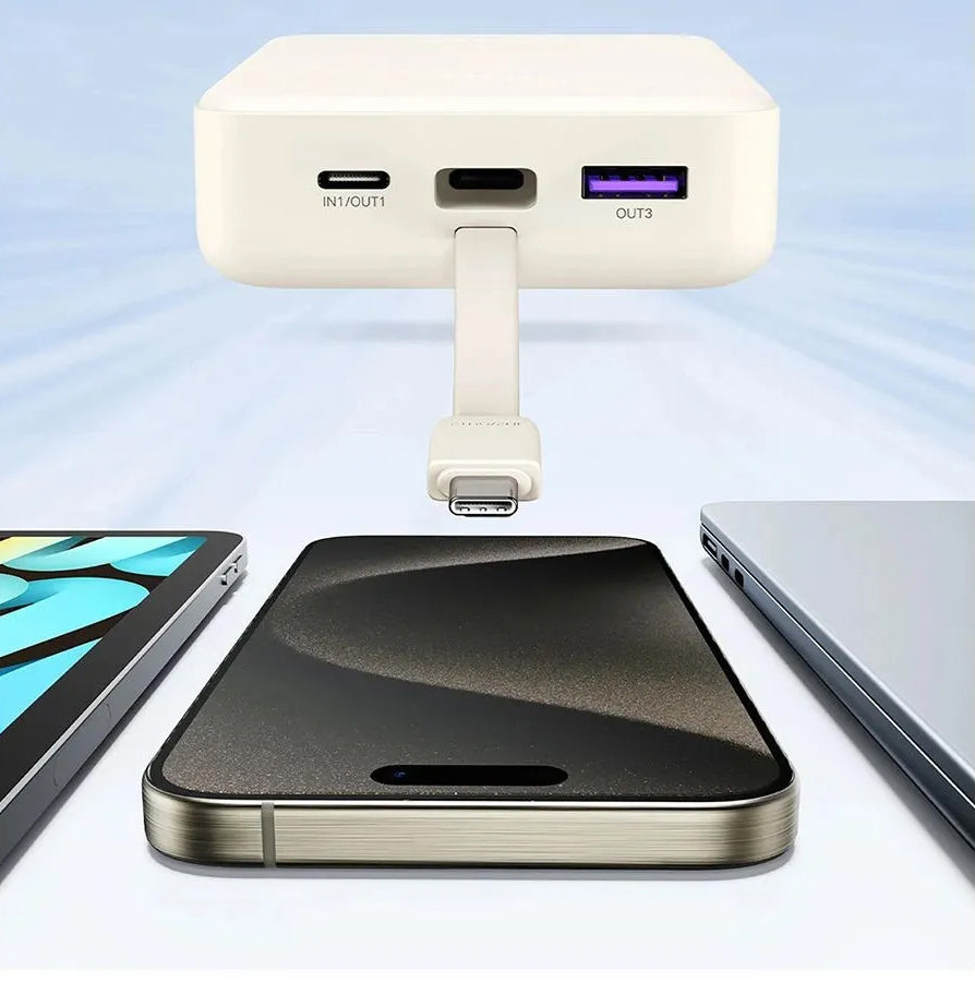 Zewnętrzna bateria UGREEN PB521, 20000mAh, 30W, QC + PD, 1 x USB-A - 2 x USB-C, Biała