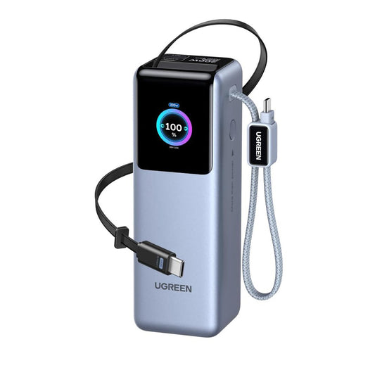 Powerbank UGREEN PB728 (75702B), 25000mAh, 200W, QC + PD, 1 x USB-A - 3 x USB-C, Szary