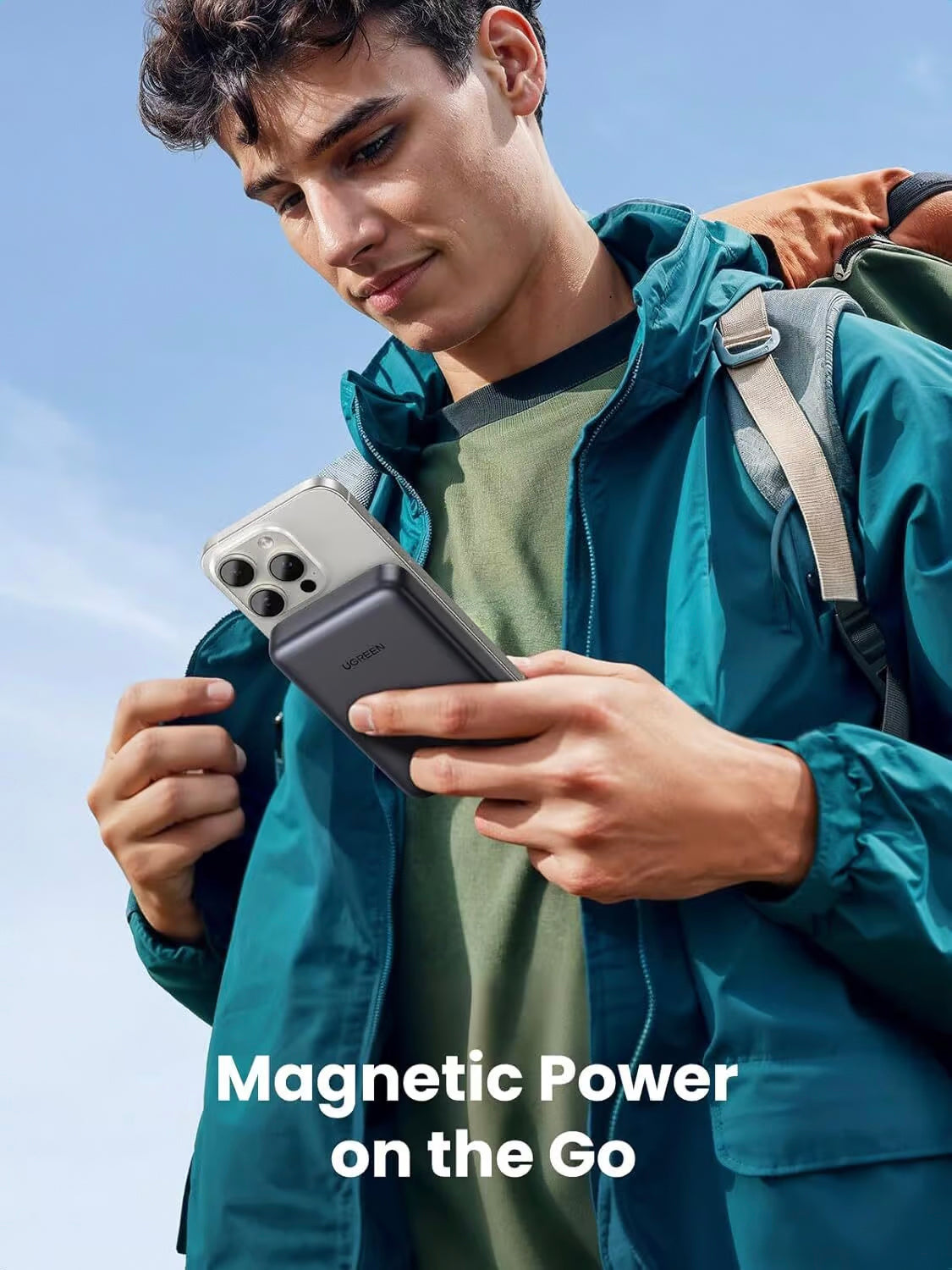 Zewnętrzna bateria UGREEN PB761, 10000mAh, 30W, PD + FQI, 1 x QI - 1 x USB-C, Szara