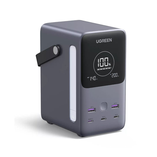 Zewnętrzna bateria UGREEN PB770, 48000mAh, 300W, QC + PD, 2 x USB-A - 3 x USB-C, Szara