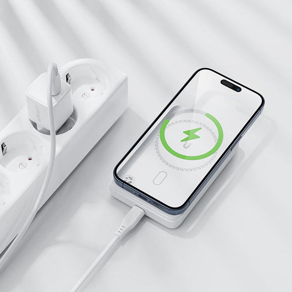 Zewnętrzna bateria bezprzewodowa Acefast M26, 10000mAh, 20W, PD + FQI, 1 x QI - 1 x USB-C, Biała