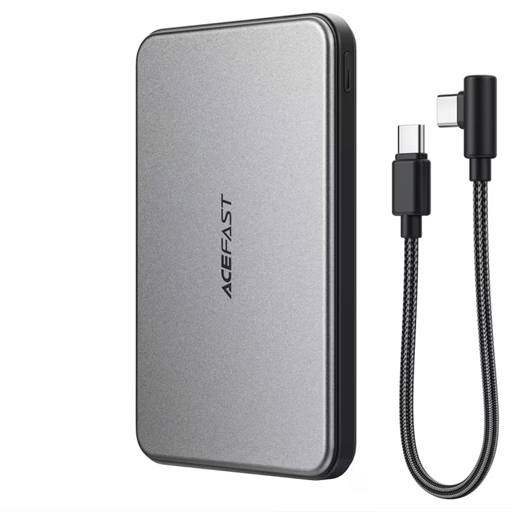 Zewnętrzna bateria bezprzewodowa Acefast M30, 5000mAh, 20W, PD + FQI, 1 x QI - 2 x USB-C, Czarna