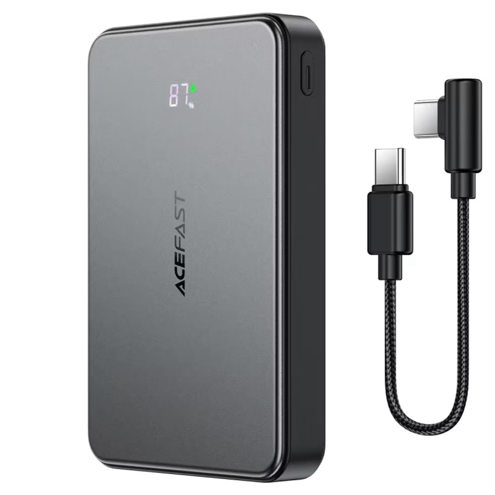 Zewnętrzna bateria bezprzewodowa Acefast M31, 10000mAh, 22.5W, QC + PD + FQI, 1 x QI - 1 x USB-A - 2 x USB-C, Czarna