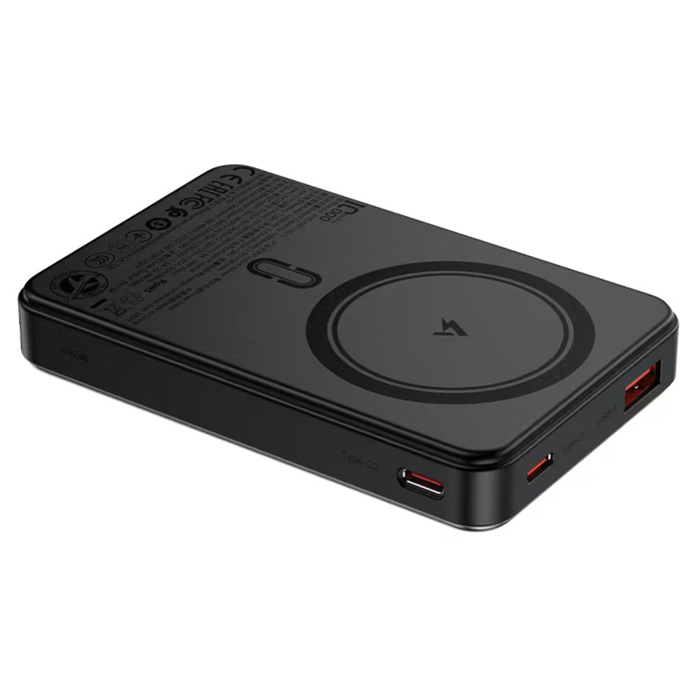 Zewnętrzna bateria bezprzewodowa Acefast M31, 10000mAh, 22.5W, QC + PD + FQI, 1 x QI - 1 x USB-A - 2 x USB-C, Czarna