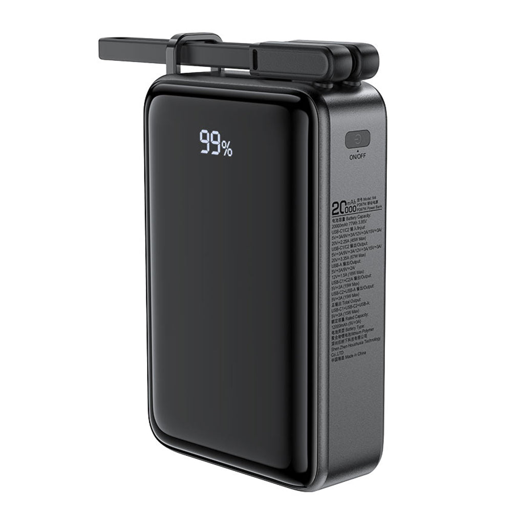 Zewnętrzna bateria Acefast M4, 20000mAh, 67W, PD, 1 x USB-A - 2 x USB-C, Czarna