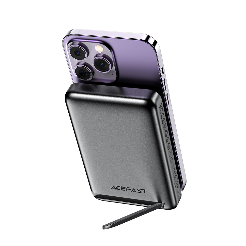 Zewnętrzna bateria bezprzewodowa Acefast M6, 10000mAh, 20W, PD + FQI, 1 x QI - 1 x USB-C, Czarna