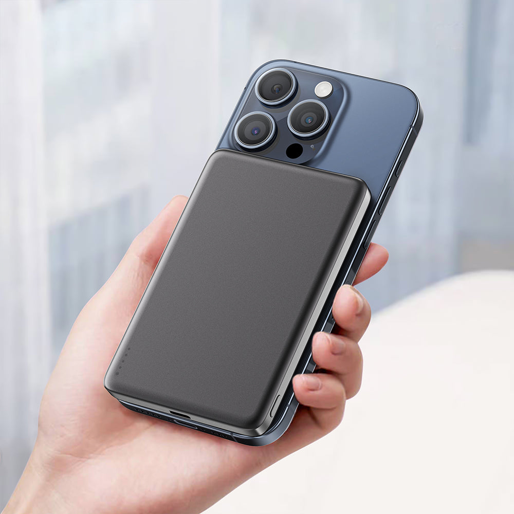 Zewnętrzna bateria bezprzewodowa Acefast M8, 5000mAh, 18W, PD + FQI, 1 x QI - 1 x USB-C, Czarna