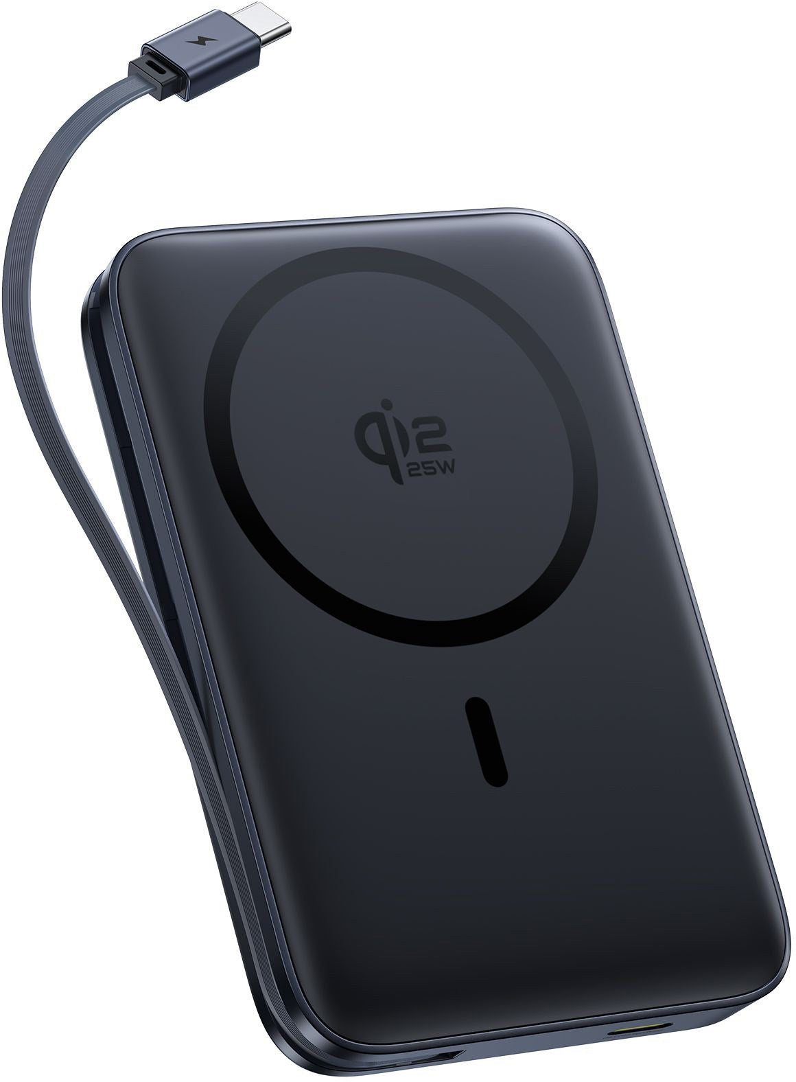 Baseus PicoGo AM61 Wireless External Battery, 10000mAh, 45W, PD + FQI, 1 x QI - 2 x USB-C, Black E0028V00