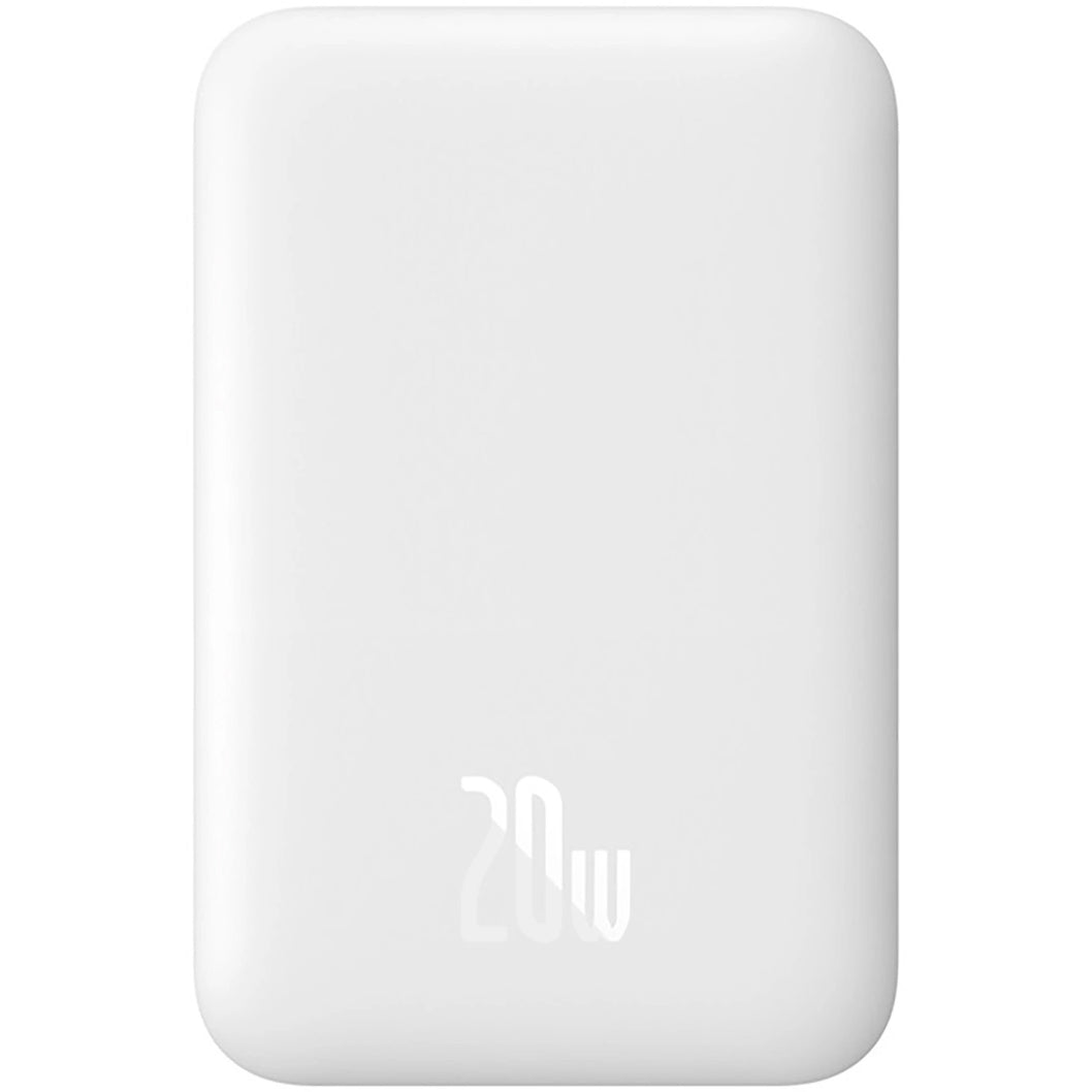 Zewnętrzna bateria bezprzewodowa Baseus Magnetic Mini, 6000mAh, 20W, PD + FQI, 1 x QI - 1 x USB-C, Biała P10059002223-00