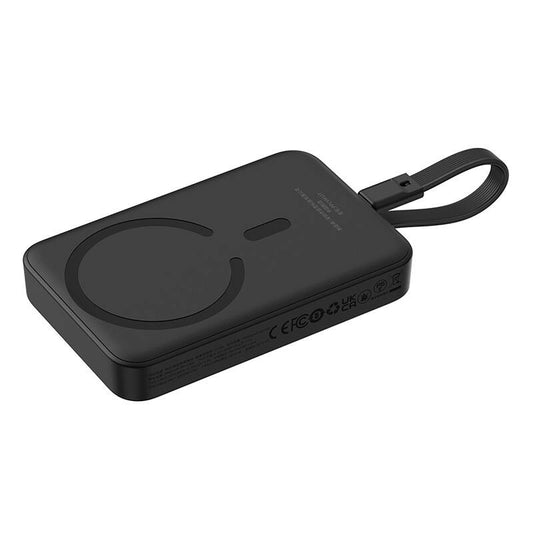 Zewnętrzna bateria bezprzewodowa Baseus Magnetic Mini, 10000mAh, 30W, PD + FQI, 1 x QI - 2 x USB-C, Czarna P1002210B113-00