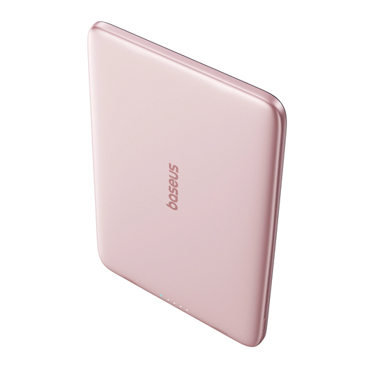 Zewnętrzna bateria bezprzewodowa Baseus PicoGo AM41, 5000mAh, 20W, PD + FQI, 1 x QI - 1 x USB-C, Różowa