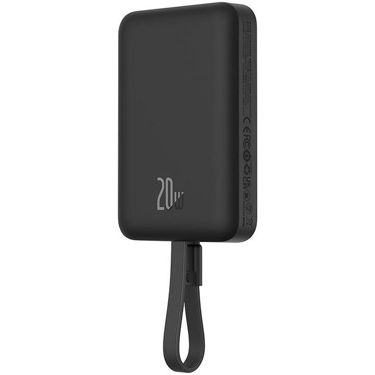 Zewnętrzna bateria bezprzewodowa Baseus Magnetic Mini, 10000mAh, 20W, PD + FQI, 1 x Lightning - 1 x QI - 1 x USB-C, Czarna P10022109113-00