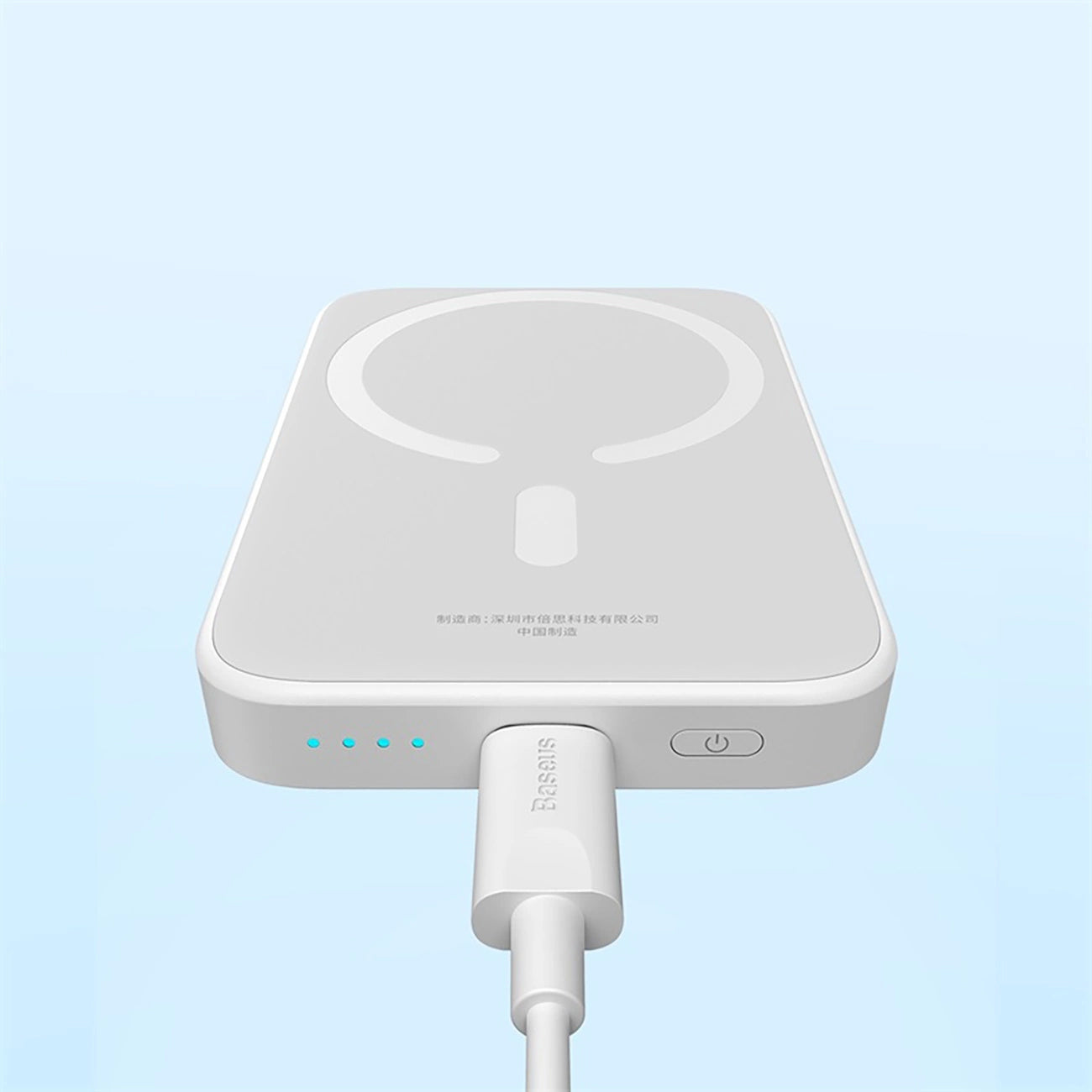 Zewnętrzna bateria bezprzewodowa Baseus Magnetic Mini, 6000mAh, 20W, PD + FQI, 1 x QI - 1 x USB-C, Biała P10059002223-00