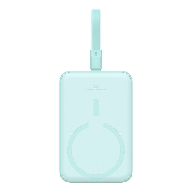 Zewnętrzna bateria bezprzewodowa Baseus Magnetic Mini, 10000mAh, 20W, PD + FQI, 1 x Lightning - 1 x QI - 1 x USB-C, Zielona P10022109333-00