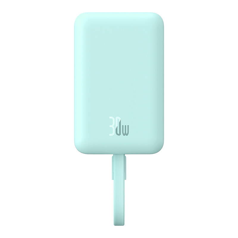 Zewnętrzna bateria bezprzewodowa Baseus Magnetic Mini, 10000mAh, 30W, PD + FQI, 1 x Lightning - 1 x QI - 1 x USB-C, Niebieska P1002210B333-00