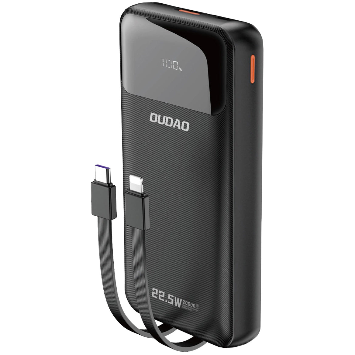 Zewnętrzna bateria Dudao K15Pro, 20000mAh, 22.5W, QC + PD, 1 x Lightning - 1 x USB-A - 2 x USB-C, Czarna