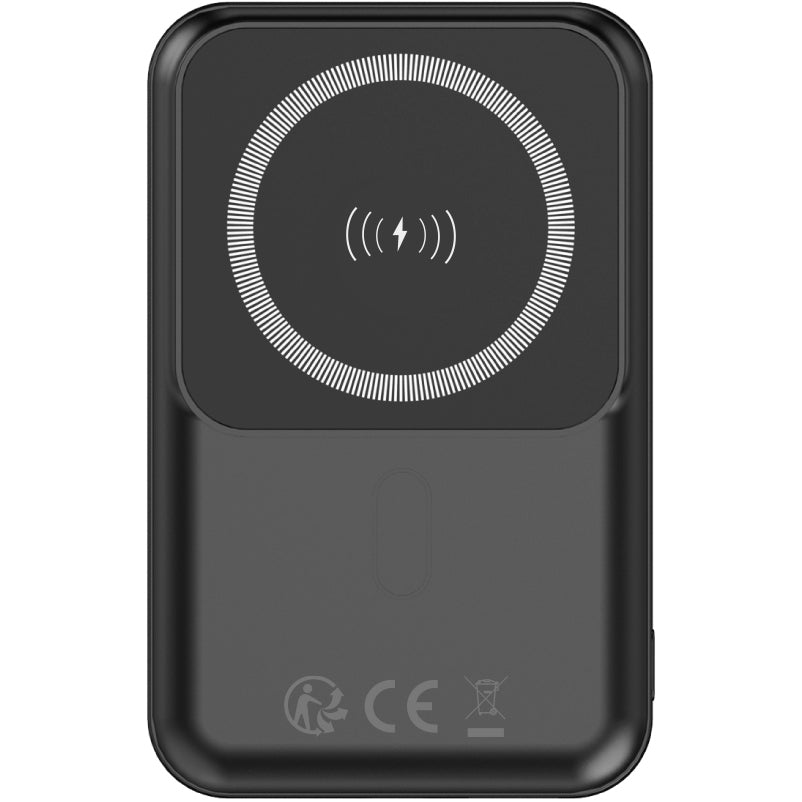 Bezprzewodowa bateria zewnętrzna Forever MATB-100, 10000 mAh, 22,5 W, QC + PD + FQI, 1 x QI - 1 x USB-A - 1 x USB-C, czarna