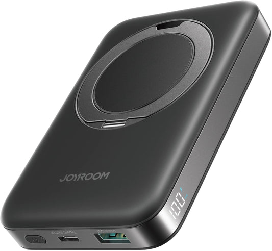 Zewnętrzna bateria bezprzewodowa Joyroom JR-PBM12, 10000mAh, 22.5W, QC + PD + FQI, 1 x QI - 1 x USB-A - 1 x USB-C, Czarna