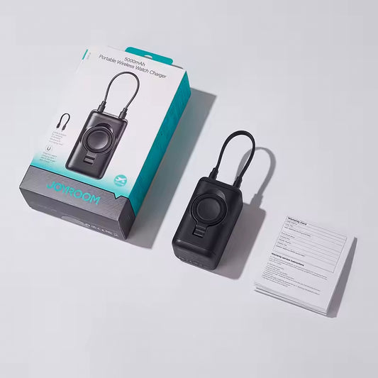 Zewnętrzna bateria bezprzewodowa Joyroom JR-W13, 5000mAh, 18W, PD + QI, 1 x Lightning - 1 x QI - 1 x USB-C, Czarna
