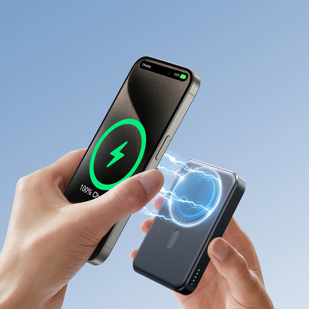 Zewnętrzna bateria bezprzewodowa Joyroom JR-W020, 10000mAh, 20W, QC + PD + FQI, 1 x QI - 1 x USB-A - 1 x USB-C, Czarna