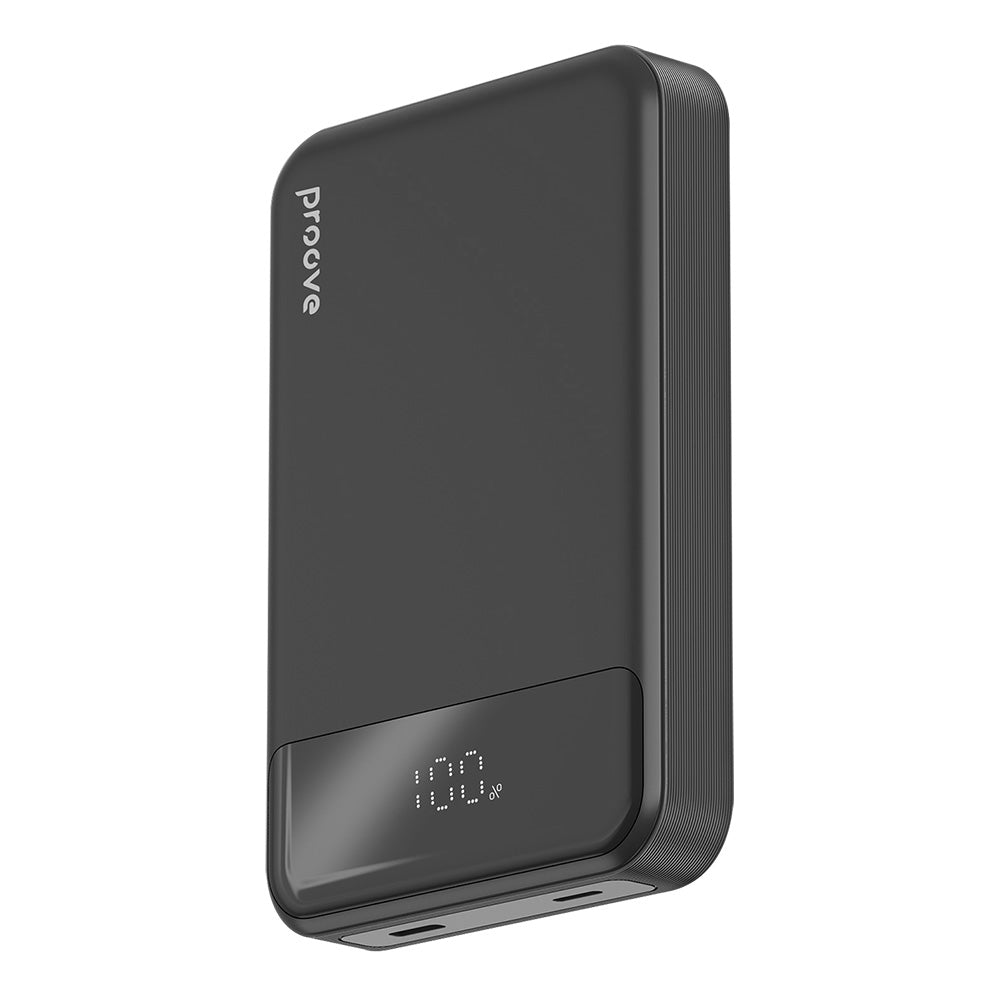 Zewnętrzna bateria bezprzewodowa Proove Hoodman, 10000mAh, 20W, PD + FQI, 1 x QI - 1 x USB-C, Czarna PBH120010001