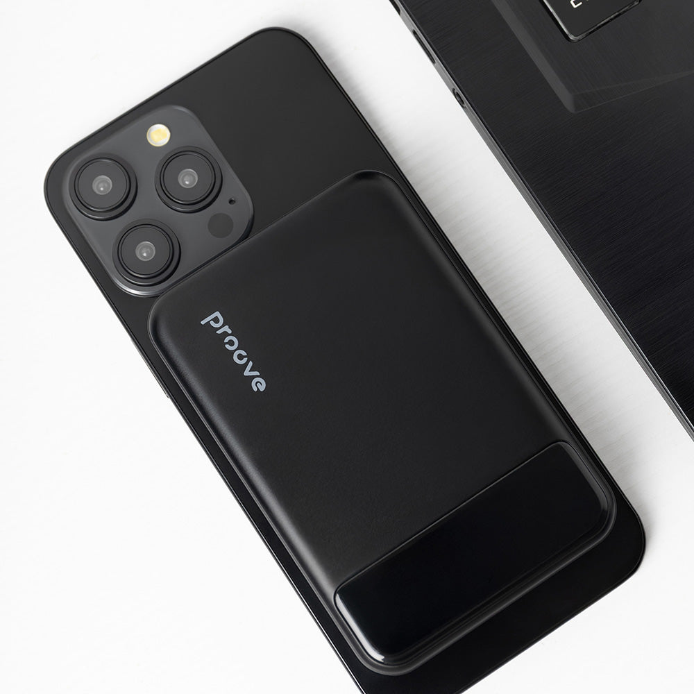 Zewnętrzna bateria bezprzewodowa Proove Hoodman, 10000mAh, 20W, PD + FQI, 1 x QI - 1 x USB-C, Czarna PBH120010001