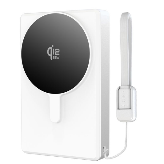 Bezprzewodowy powerbank Tech-Protect PB40 LifeMag, 10000mAh, 25W, PD + FQI, 1 x QI - 1 x USB-C, Srebrny