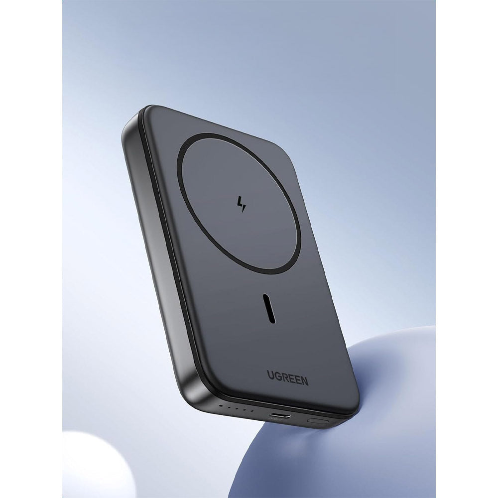 Zewnętrzna bateria bezprzewodowa UGREEN PB561, 10000mAh, 20W, PD + FQI, 1 x QI - 1 x USB-C, Czarna